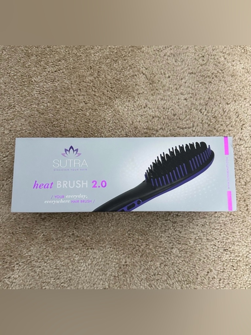 Sutra Heat Brush 2.0 Styling Tool - Heats up to‎  450 Degrees Black & Purple EUC